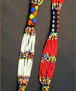 Bijoux Africains-Perles Africaines Collier-Blanc Rouge Combinaison Couleur