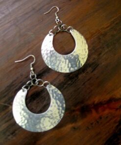 African Jewelry-African Earrings-Disc Shaped Aluminium Hammered Earrings