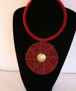 Beaded African jewelry handmade fabric