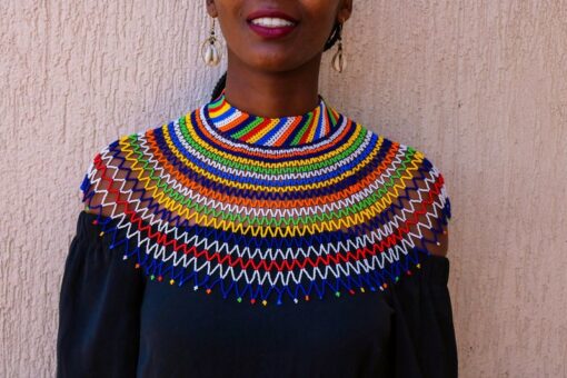 African necklace handmade fabric