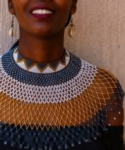 African wedding necklace handmade fabric