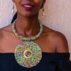 African Beaded pendant necklace