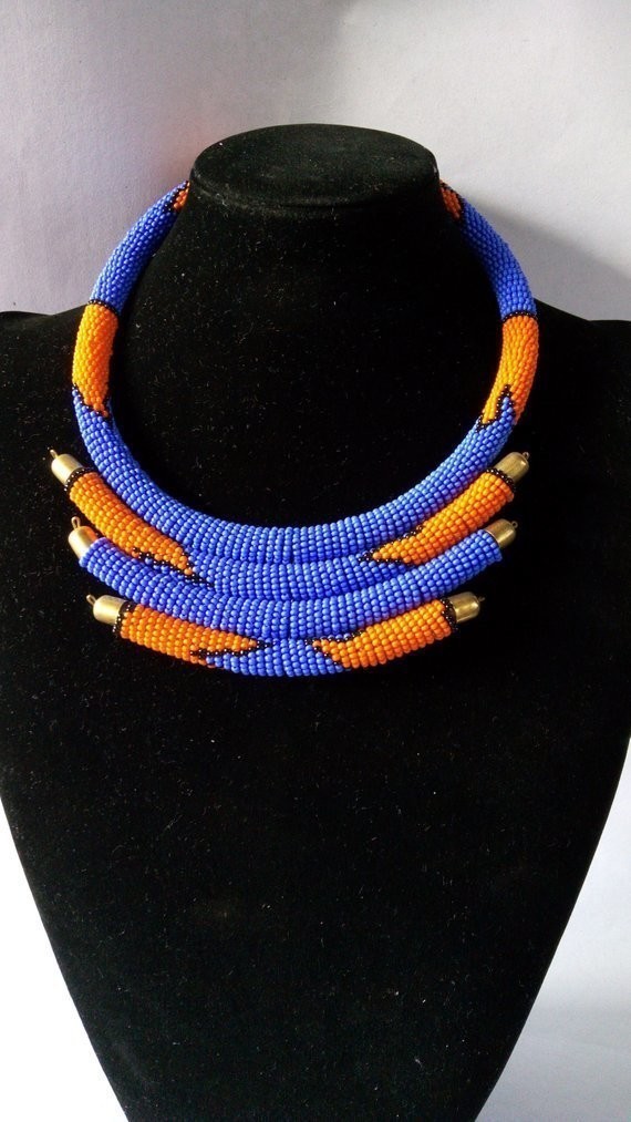 Zulu beaded necklace, South Africa - ethnicadornment