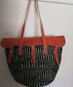 Woven sisal shoulder bag handmade fabric