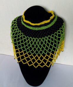 Zulu Beaded Cape necklace handmade fabric