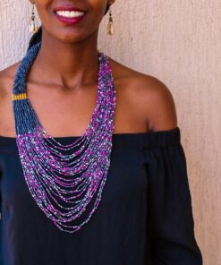 African fringe necklace