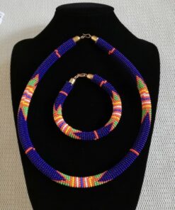 African Zulu beaded necklace handmade fabric