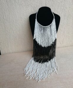 African Beaded Fringe Necklace