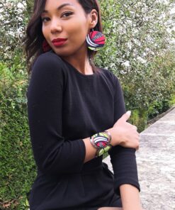 Boucle d'oreilles + Bracelet pagne wax