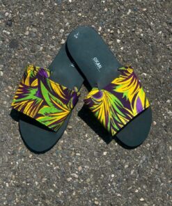 Handmade Slippers designed with wax print