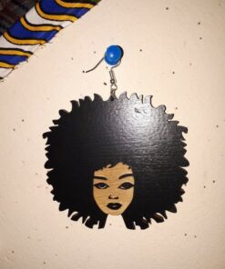 3"Black Afro girl earring