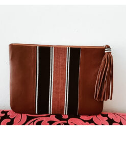 Pochette Brown fait en tissu wax