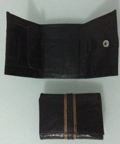 Porte monnaie en cuir noir