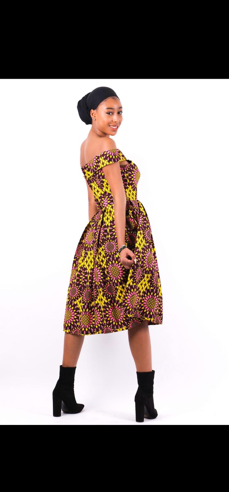 Robe courte vas e en wax Africabaie