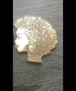 2"Mirror Gold Afro lady