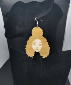 Boucles d'oreilles femme en bois faits mains