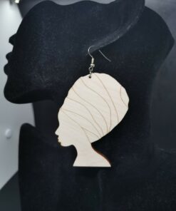 Boucles d'oreilles en bois fait main