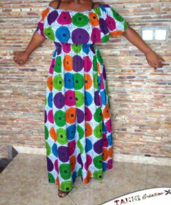 Longue robe volante en wax