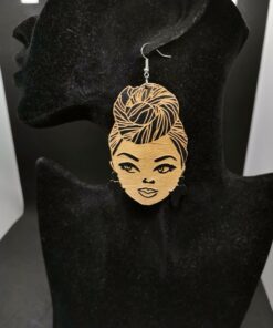 Boucles d'oreilles ethnique femme en bois