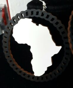 3" african map twist in black and white 3 inches