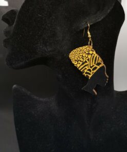 Boucles d'oreilles féminine en bois