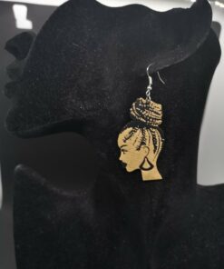 Boucles pour femme faits en bois africain