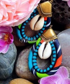 Boucles d'oreilles wax avec cauri