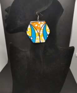 earrings with wax fabric