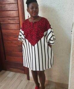 Robe maya tout en pagne africain