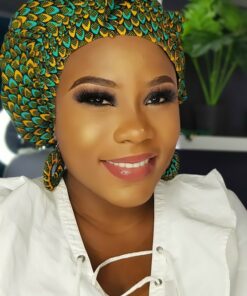 Turban fessou jaune tout en wax