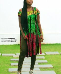 Robe à franges  en tissu africain