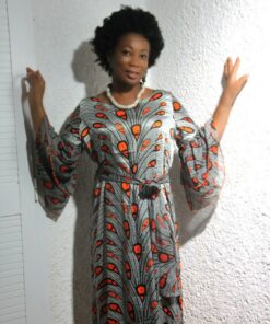Robe Ampoule orange conçue avec le tissu soie
