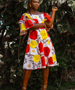 SASSY - Robe Mi Longue en wax