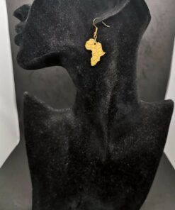 1" Gold Africa girafe map