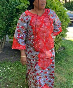 ANKARA KAFTAN WITH RHINESTONES