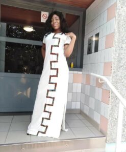 ROBE LONGUE BLANCHE GRACE MANCHE COURTE