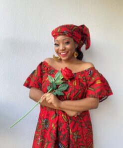 Boubou rosalie fait avec du tissu wax