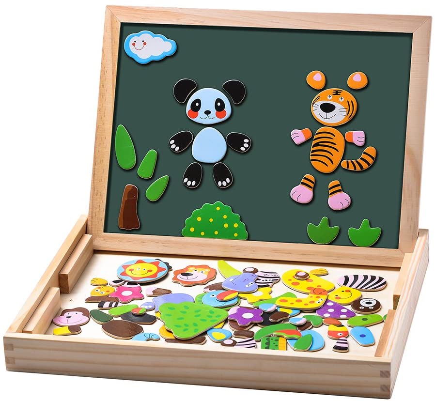 Tableau Montessori Double Face pour Enfants - Jouet éducatif en Bois