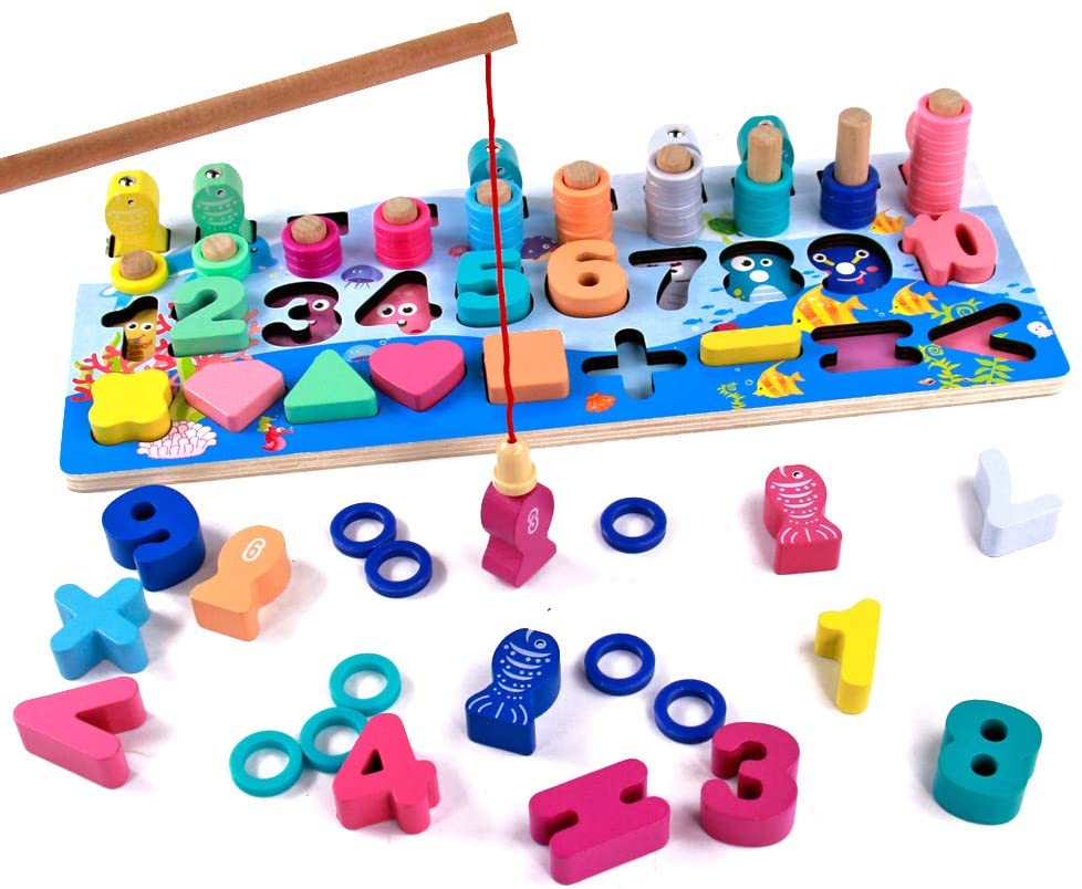 Jouet Puzzle en Bois Montessori, Jeu Éducatif Mathématiques pour