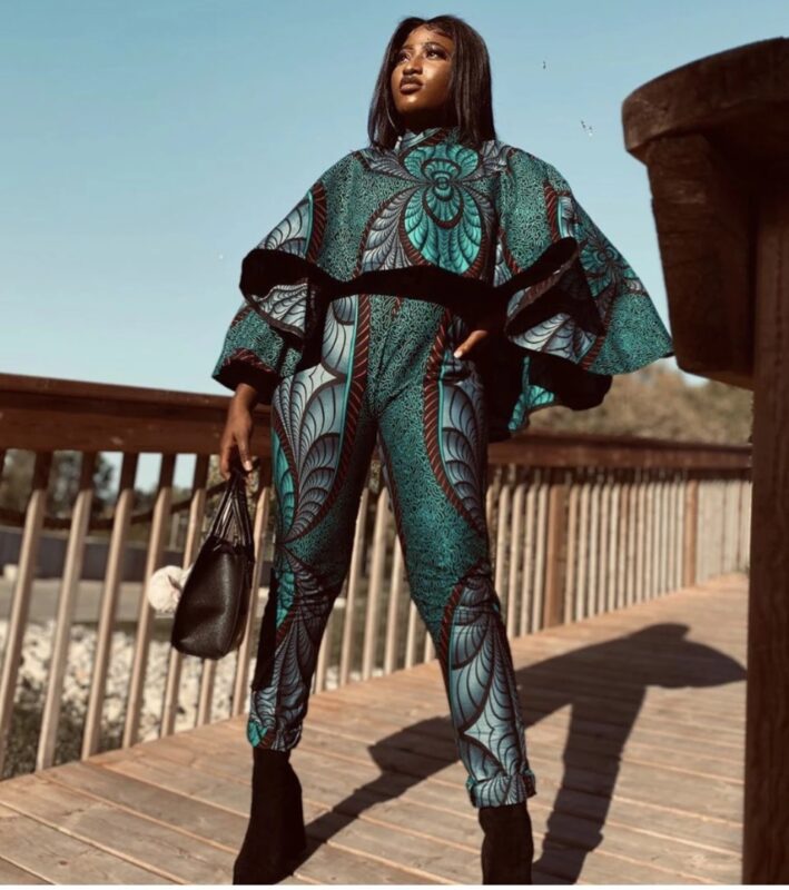 African jumpsuit with cape shop