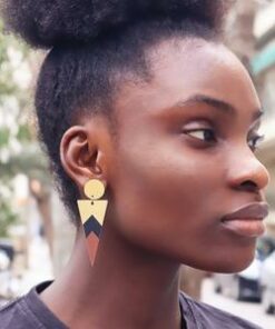 Boucles d'oreilles en bois, boucle d'oreille africaine, boucle fait main