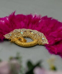 CLUTCH SEMI CIRCLE MULTI FEATHER COLOUR TRADITIONAL AFRICAN WEDDING BRIDAL HAND FAN