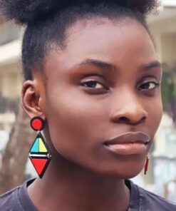 Boucles d'oreille en wax, boucle africaine femme, boucles d'oreille africaine