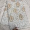 5 yard Swiss lace fabric latest heavy beaded embroidery African cotton fabrics Swiss voile lace popular Dubai