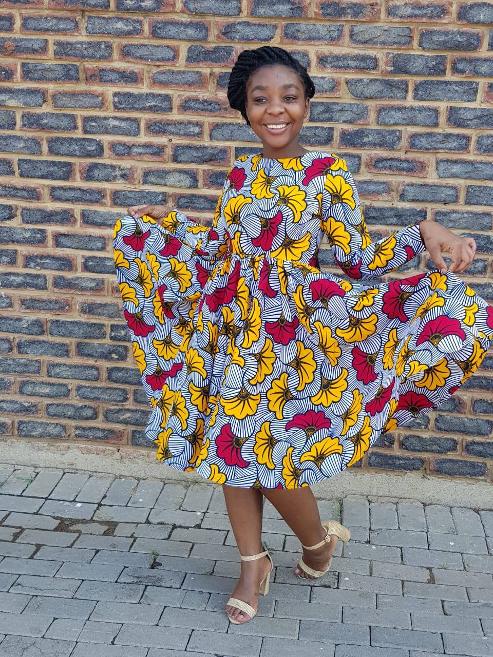 African Print Ankara Flared Dress – Mambo 