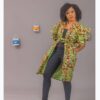 Veste kimono à imprimé africain avec ceinture