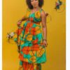 Robe maxi 3 étapes à imprimé africain