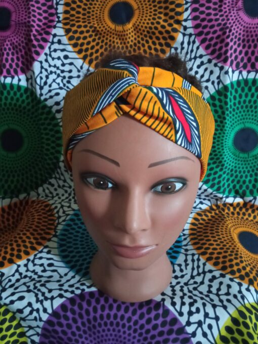 headband en wax tissu wax grotto jaune boucl'ebene by aime ti_5