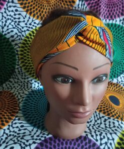 headband en wax tissu wax grotto jaune boucl'ebene by aime ti_4
