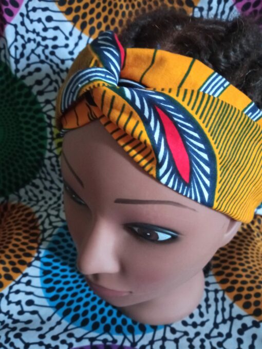 headband en wax tissu wax grotto jaune boucl'ebene by aime ti_7